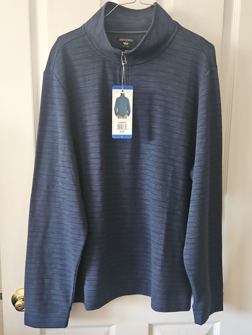 Dockers Men's 1/4 Zip Shirt Large  Pullover Navy Blue New Gorpcore